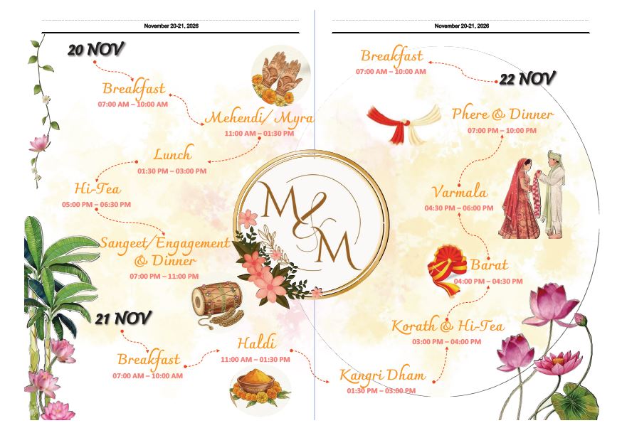 Full Wedding Schedule